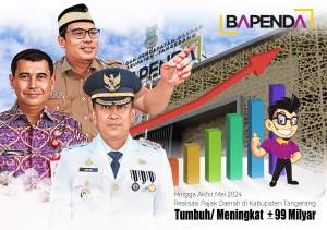 Pj Bupati Tangerang mampu Mendongkrak Pertumbuhan Realisasi Pajak Daerah Sebesar ± 99 Milyar pada periode bulan Januari - Mei