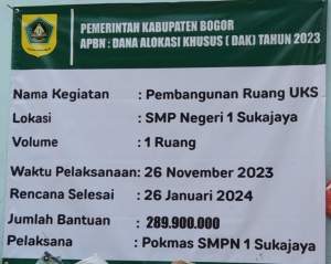 Pembangunan SMPN 1 Sukajaya Patut Diduga