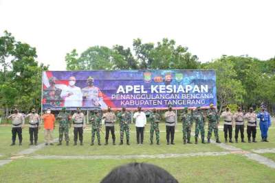 Siaga Atasi Banjir, Pemkab. Tangerang Bersama TNI Polri Gelar Apel Kesiapsiagaan Bencana