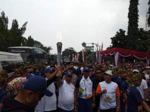 Pawai obor Asian Games 2018 di Kota Cilegon.