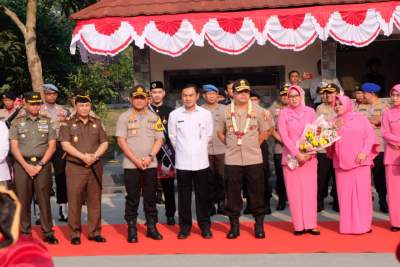 Rampak Bedug Sambut Kedatangan Kapolda Banten di Polresta Tangerang