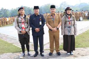 Sekda Pimpin Apel Dan Lepas Pramuka Penggalang di LT-V Tingkat Nasional