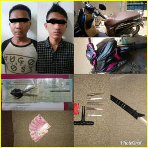 Pelaku dan barang bukti curanmor yang diamankan Polsek Cisoka.