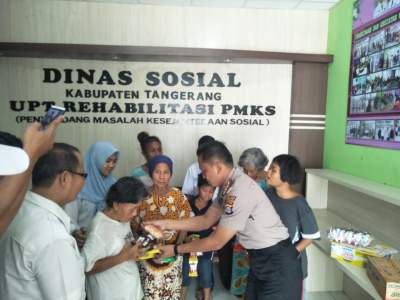 Kunjungi Panti PMKS Jayanti, Kapolsek Cisoka Peduli Kaum Disasbilitas