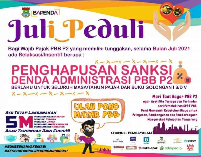 Gelar Program Juli Peduli, Pemkab Tangerang Hapus Sanksi Administrasi PBB P2