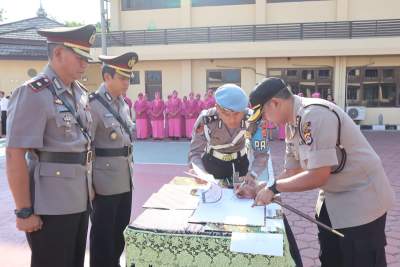 Kapolres Cilegon Pimpin Sertijab 4 Pejabat Utama dan 4 Kapolsek