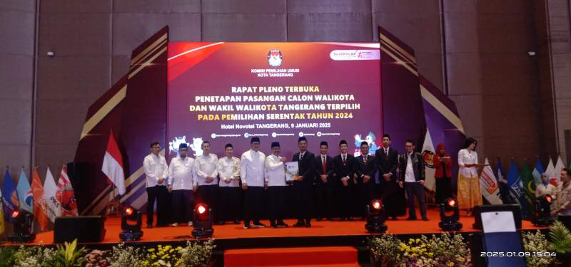 KPU Kota Tangerang Resmi Tetapkan H. Sachrudin Dan H. Maryono Sebagai Walikota Dan Wakil Walikota Terpilih Pilkada 2024