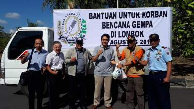 Relawan PABI saat memberi bantuan gempa bumi di NTB.